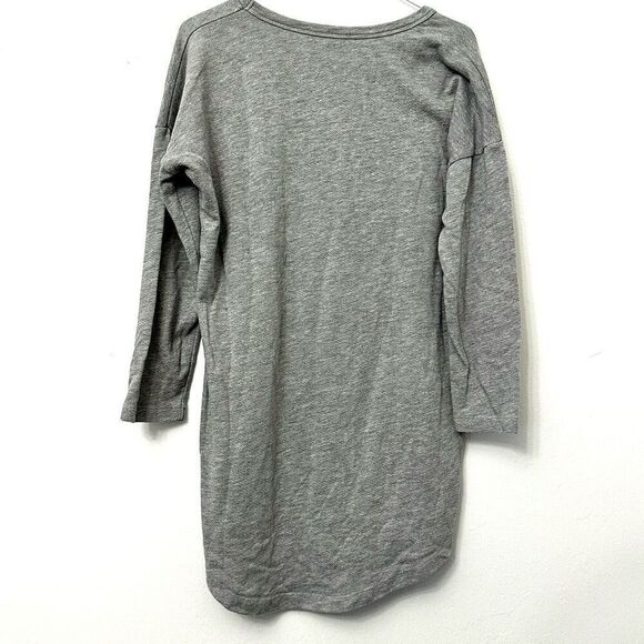 Zara W&B Long Sleeve Nothing Happened Gray T Shirt Dress Large - Picture 3 of 4